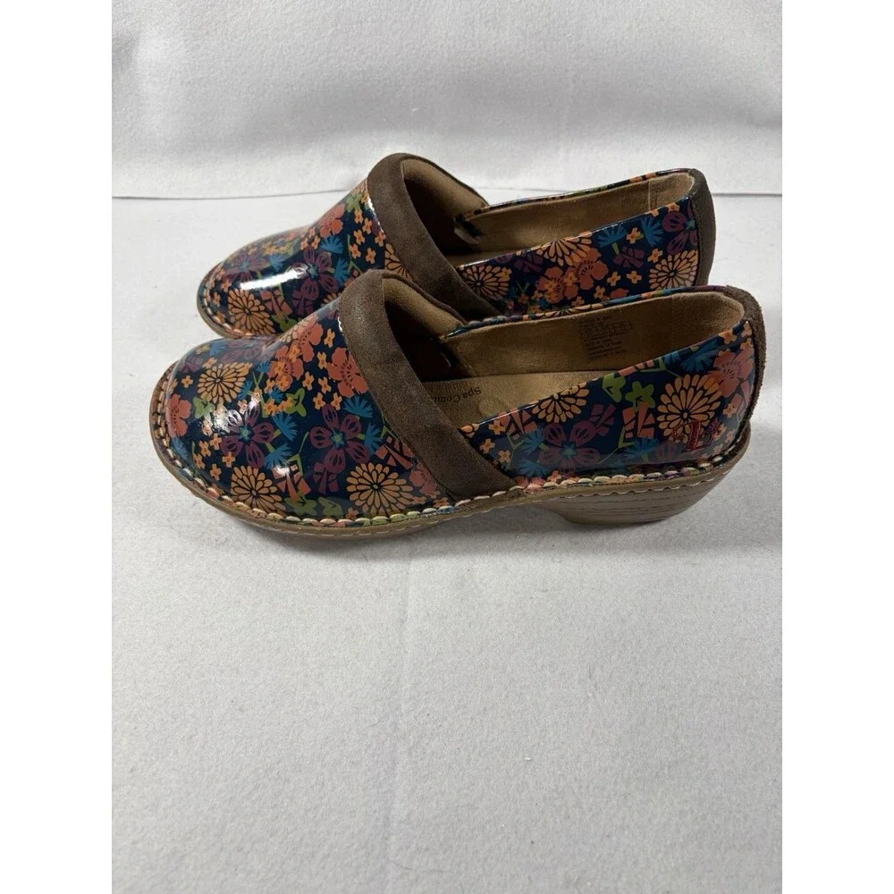 LILA SPA COMFORT-SUREGRIP BEAUTIFUL FLORAL Slip-On CLOGS Size9.5 Slip Resistant